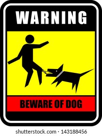 Warning, beware of dog, sign vector