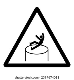 Warning Beware Of Falling From a Height Symbol Sign ,Vector Illustration, Isolate On White Background Label. EPS10