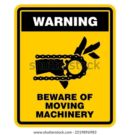 Warning, Beware of moving machinery, sign vector