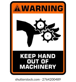 Warning, Beware of moving machinery, sticker vector