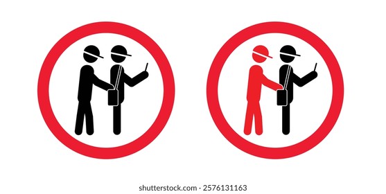 warning, beware of pickpocket. Caution, stop pick pockets awareness. Beware thief steals money, purse, wallet or valuables in your bag. Robbery, thief and crime icon. Anti theft and hand concept