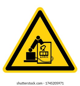 Warning Beware of Robot Symbol Sign, Vector Illustration, Isolate On White Background Label .EPS10
