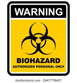 Advertencia, Peligro biológico, solo personal autorizado, signo de Vector