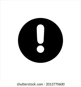 Warning black vector icon on white background.