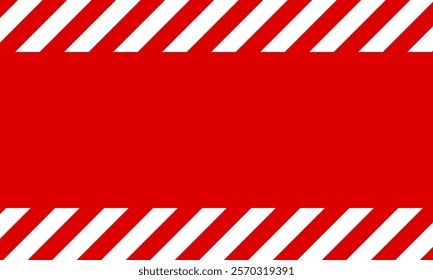 warning blank announcement message template, work safety warning, white on red background vector illustration