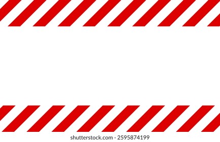 warning blank announcement message template, work safety warning, red on white background vector illustration