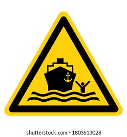Warning Boating Area Symbol Sign, Vector Illustration, Isolate On White Background Label. EPS10 