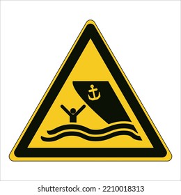 Warning; Boating Area To Warn Of Boats (e.g. Manually Powered Craft, Mechanically Powered Craft, Sailing Craft) Boats Could Collide With People In The Water Taking Care When Entering Areas 