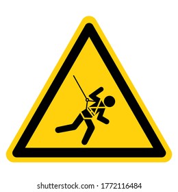 Warning Body Harness And Lifeline Required Symbol Sign, Vector Illustration, Isolate On White Background Label. EPS10