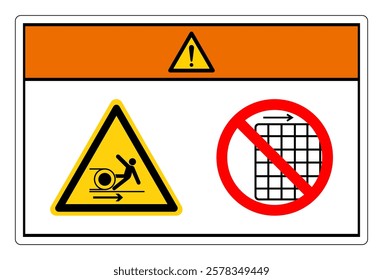 Warning Body in Rollers Do Not Remove Guard Symbol Sign, Vector Illustration, Isolate On White Background Label .EPS10
