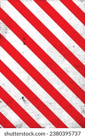 Warning Bold Stripes Red and White Hazard Grunge Background