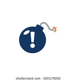 Warning Bomb logo Icon Design