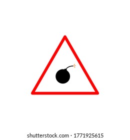 ilustración de diseño de vector de bomba de advertencia