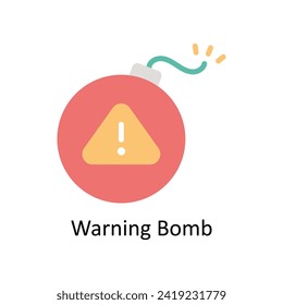 Warning Bomb vector Flat icon style illustration. EPS 10 File
