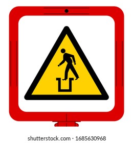 Warning Bottomless Pit Symbol Sign,Vector Illustration, Isolate On White Background Label. EPS10