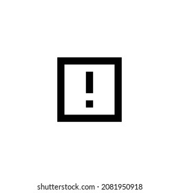 diseño de icono perfecto de píxel de cuadro de advertencia. Diseño de estilo plano aislado en un fondo blanco. Ilustración del vector
