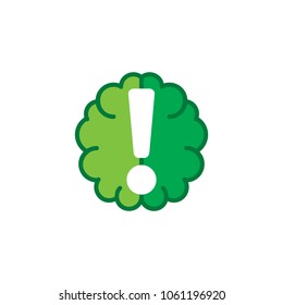 Warning Brain Logo Icon Design