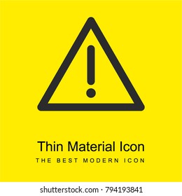 Warning bright yellow material minimal icon or logo design