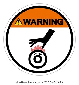 Warning Burn Hazard Hot Rollers Symbol Sign, Vector Illustration, Isolate On White Background Label .EPS10