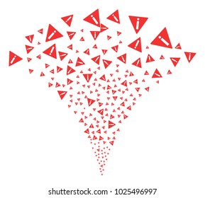Warning burst fountain. Vector illustration style is flat iconic symbols. Object fountain done from random pictographs as warning fireworks.