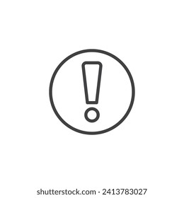 Warning Button line icon. linear style sign for mobile concept and web design. Button with exclamation mark outline vector icon. Symbol, logo illustration. Vector graphics