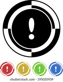 Warning button mosaic retro colors