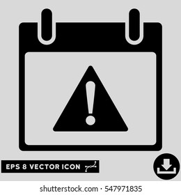 Warning Calendar Day icon. Vector EPS illustration style is flat iconic symbol, black color.