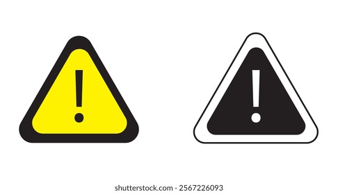 Warning, Caution alarm set, danger sign collection, attention vector icon, yellow, and black fatal error message element, exclamation mark of warning attention icon, Vector Illustration, EPS10