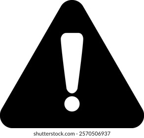 Warning caution alert attention icon. Exclamation mark symbol. Hazard triangle sign isolated on white background, vector illustration