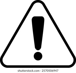 Warning caution alert attention icon. Exclamation mark symbol. Hazard triangle sign isolated on white background, vector illustration