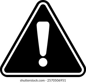 Warning caution alert attention icon. Exclamation mark symbol. Hazard triangle sign isolated on white background, vector illustration