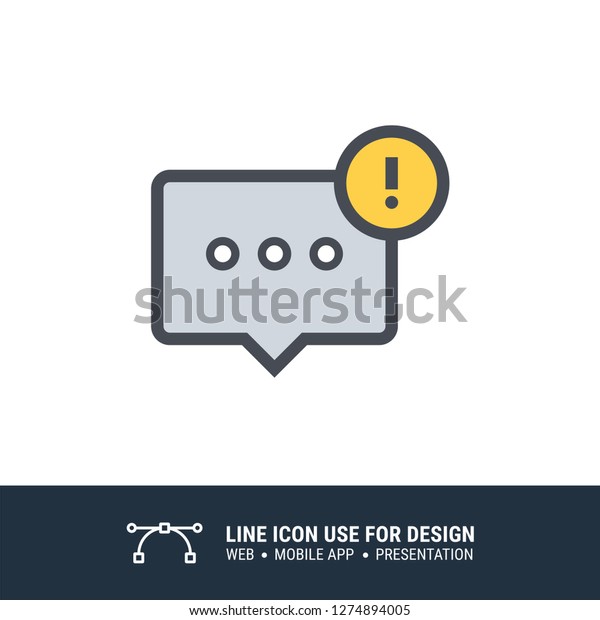 Warning Caution Attention Chat Icon Vector Stock Vector Royalty Free