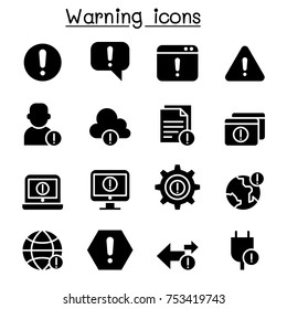 Warning, Caution, Danger , Notification icon set 