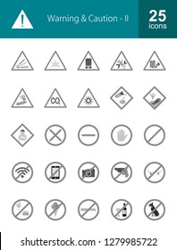 Warning & Caution Flat Icons