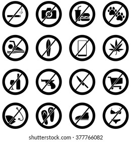 Warning caution forbidden sign for various purpose icon symbol vector pictogram