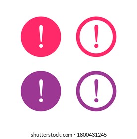 Warning caution notice notification round icon vector, error exclamation circle sign flat symbol, beware careful information, secure danger attention website element red color