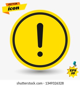 Warning caution sign. Danger symbol flat design. Vector illustration.