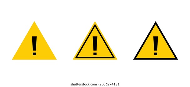 Warning, caution sign icon in flat style