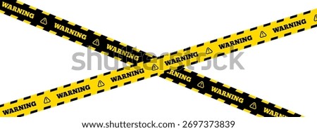 Warning caution tape background. Road, sign, worksite, hazard area, sign for road, caution ribbon banner for construction. Vector illustration on transparent PNG background.
