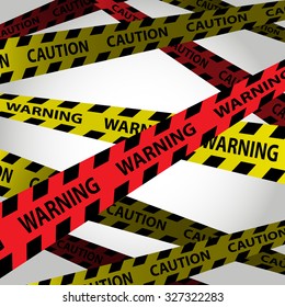 warning and caution tape design on background