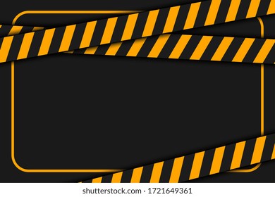 warning or caution tape on black background