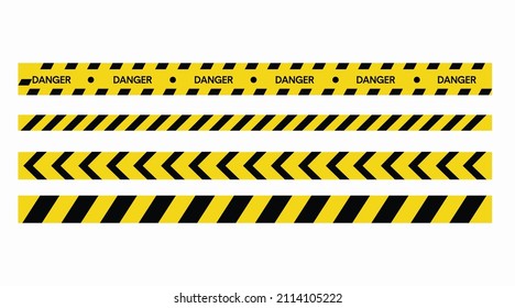 Warning Caution Tape Set. Vector isolated editable set of illustrations