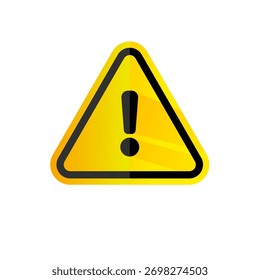 Warning, caution, yellow triangular warning sign - vector icon