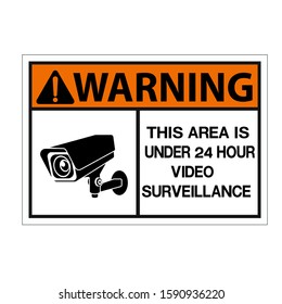 Warning Cctv Camera Symbol Sign Isolate Stock Vector (Royalty Free ...