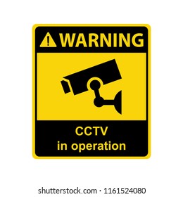 Warning : CCTV in operation. Sign ,symbol ,illustration