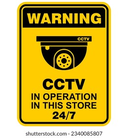 Warning, CCTV in operation in this store, sign vector