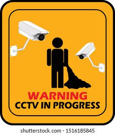 Warning cctv in progress symbol sign, vector illustration