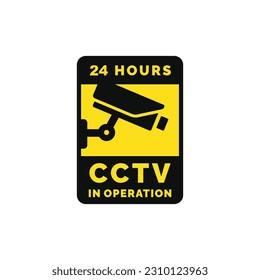 Warning CCTV surveillance sticker icon isolated on white background