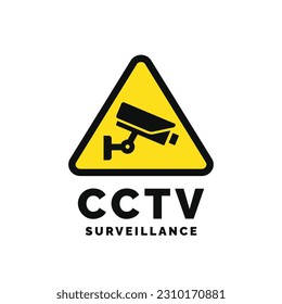 Warning CCTV surveillance sticker icon isolated on white background
