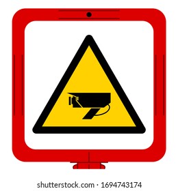 Warning CCTV Symbol Sign, Vector Illustration, Isolate On White Background Label .EPS10